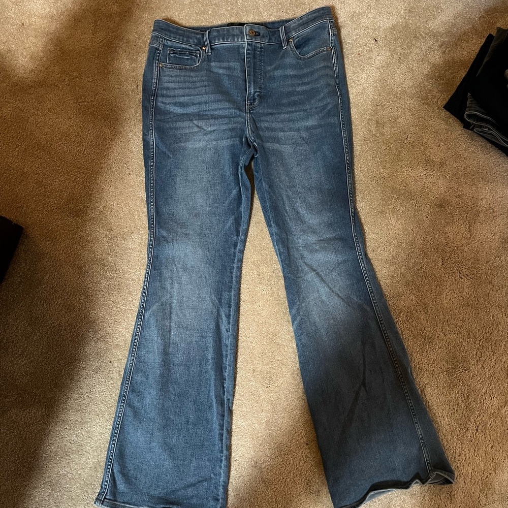 White House Black Market Dark Blue Skinny Flare Jeans